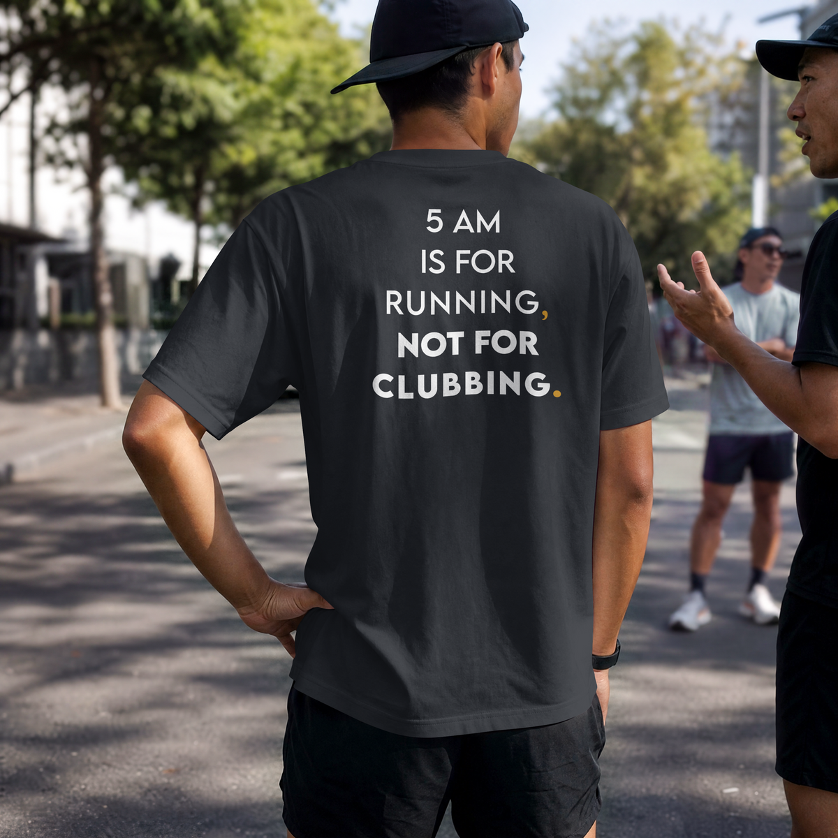 5 AM Is for Running Performance – Poliamida Premium & Proteção UV-50 (estampa nas costas)